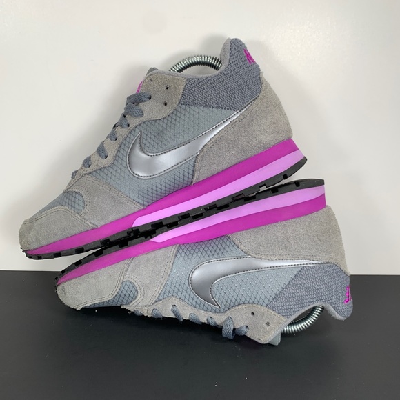 Nike MD Runner 2 Mid Athletic Running Sneakers Gray Purple Womens 8 - Picture 6 of 10